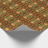 Decorative Red Green Holiday Wrapping Paper Geschenkpapier (Ecke)