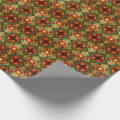 Decorative Red Green Holiday Wrapping Paper Geschenkpapier (Ecke)