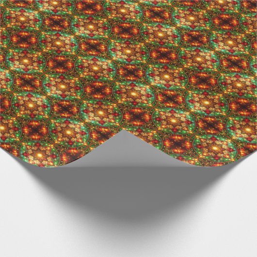 Decorative Red Green Holiday Wrapping Paper Geschenkpapier (Ecke)