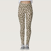 Decorative Retro Japanese Floral Pattern Leggings (Vorderseite)