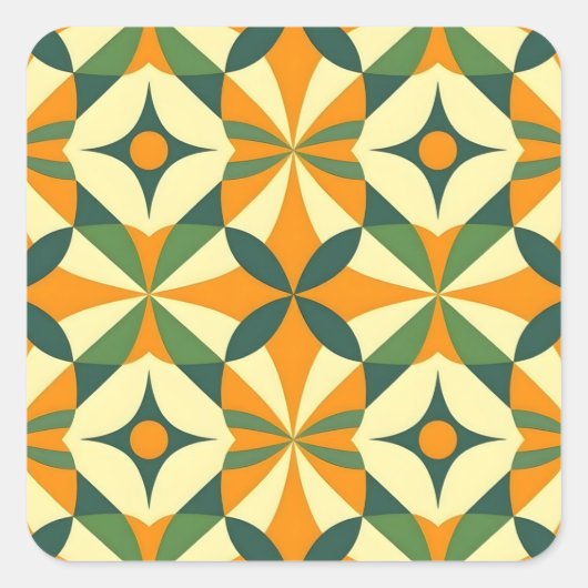 Decorative retro seamless pattern quadratischer aufkleber (Vorderseite)