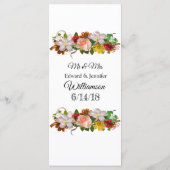Decorative Rose Gold Bouquet Wedding Menu Card Menükarte (Rückseite)