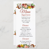 Decorative Rose Gold Bouquet Wedding Menu Card Menükarte (Vorne/Hinten)