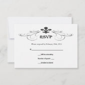 Decorative Scroll Lilie Hochzeit RSVP Cards (Vorderseite)