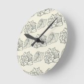 Decorative Shells Pattern Runde Wanduhr (Winkel)