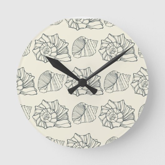 Decorative Shells Pattern Runde Wanduhr (Vorderseite)
