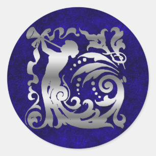 Decorative Silver Christmas Runder Aufkleber