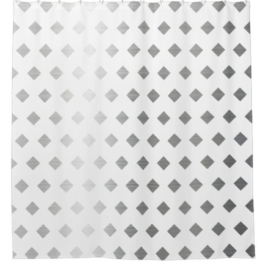 Decorative Silver Gray White Diamond Pattern Duschvorhang (Vorderseite)