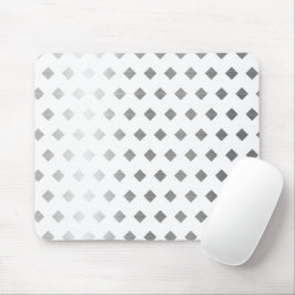 Decorative Silver Gray White Diamond Pattern Mousepad