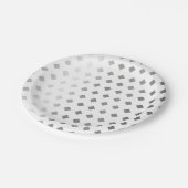 Decorative Silver Gray White Diamond Pattern Pappteller (Schrägansicht)