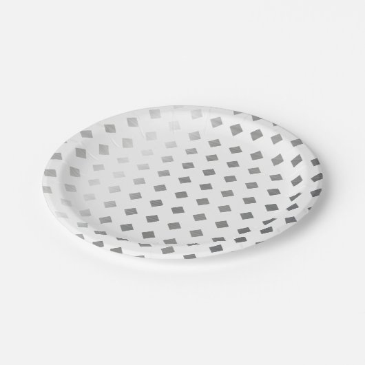 Decorative Silver Gray White Diamond Pattern Pappteller (Schrägansicht)