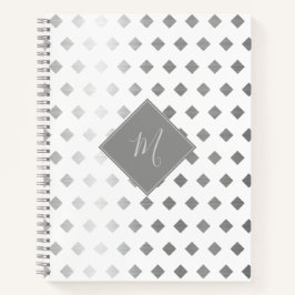 Decorative Silver White Diamond Monogram Notizblock