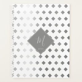 Decorative Silver White Diamond Monogram Planer