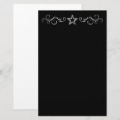 +{ Decorative Star }+ Black Briefpapier (Vorne/Hinten)