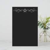 +{ Decorative Star }+ Black Briefpapier (Stehend Vorderseite)