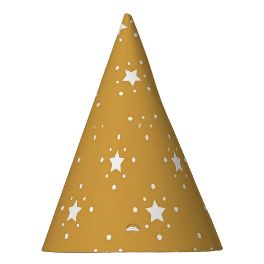 Decorative Stars on Gold Background Partyhütchen (Rechts)