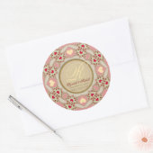 Decorative Sweethearts Monogram Runder Aufkleber (Umschlag)