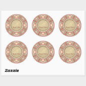 Decorative Sweethearts Monogram Runder Aufkleber (Blatt)