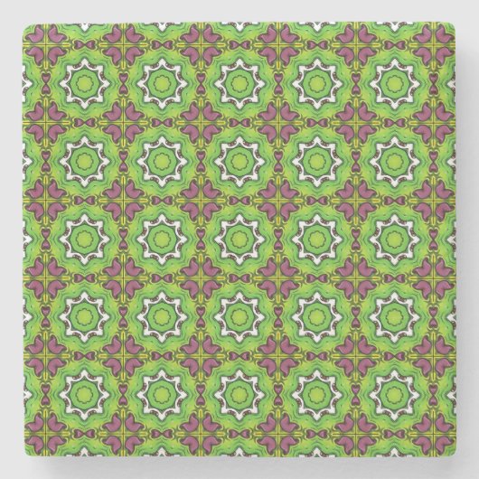 decorative symmetrical geometric pattern coaster steinuntersetzer (Vorderseite)