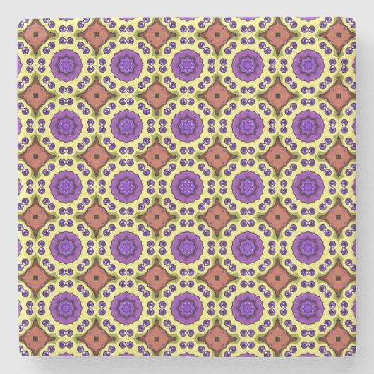 decorative symmetrical geometric pattern coaster steinuntersetzer (Vorderseite)