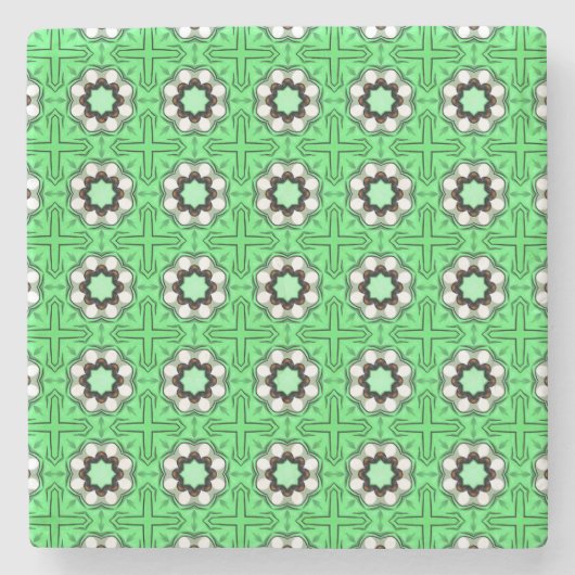 decorative symmetrical geometric pattern coaster steinuntersetzer (Vorderseite)