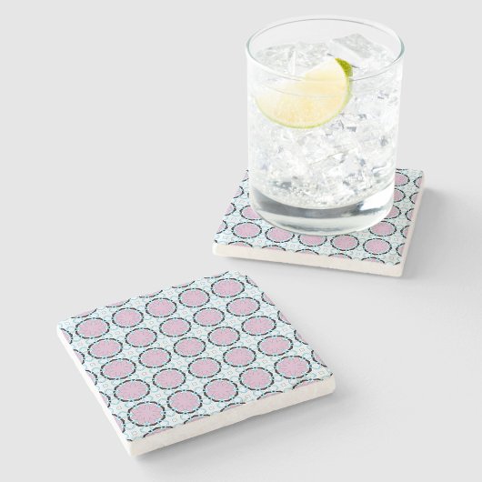 decorative symmetrical geometric pattern coaster  steinuntersetzer