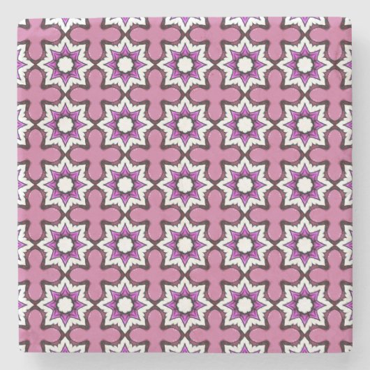 decorative symmetrical geometric pattern coaster steinuntersetzer (Vorderseite)