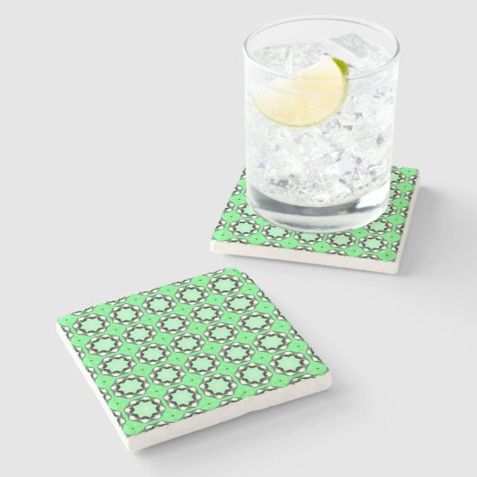 decorative symmetrical geometric pattern coaster steinuntersetzer (Seitenansicht)