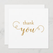 Decorative Typografie Gold Dankeschön Karte (Vorne/Hinten)
