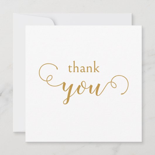 Decorative Typografie Gold Dankeschön Karte (Vorderseite)