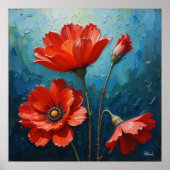 Decorative Wall Art - Blumenölgemälde #3 Poster (Vorne)