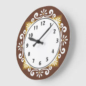 Decorative Wall Clock::Brauner Rahmen Große Wanduhr (Winkel)