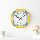 Decorative Wall-Uhr: Gelbe Rahmen Große Wanduhr (Zuhause)