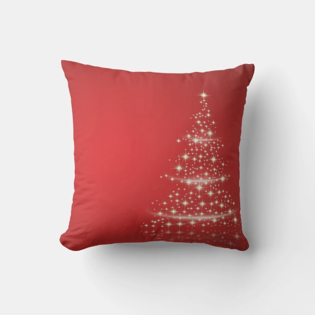 Decorative Weihnachts Gold Glitzer Tree Red Kissen (Vorderseite)