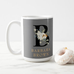 Decorative Weißblütengoldakzente Monogram B Kaffeetasse