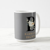 Decorative Weißblütengoldakzente Monogram B Kaffeetasse (VorderseiteRechts)