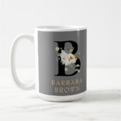 Decorative Weißblütengoldakzente Monogram B Kaffeetasse (Links)