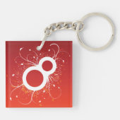 Decorativer Acht-Zahl-Schlüsselanhänger Schlüsselanhänger (Rückseite)