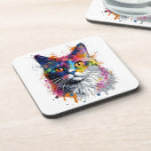 Decorativo Gato caleidoscopio Getränkeuntersetzer (Linke Seite)