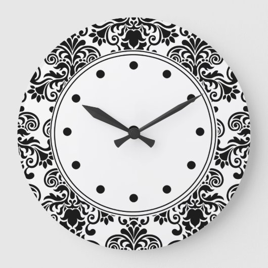 Decorator Damask Wall Decor Clocks Große Wanduhr (Vorderseite)