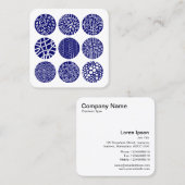 Decorierte Kreise - Dunkelblau Quadratische Visitenkarte (Vorne/Hinten)