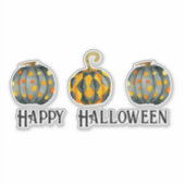 Decorierte Kürbis Halloween Custom Vinyl Aufkleber (Vorderseite)