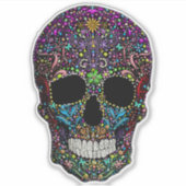 Decorierter Schädel Aufkleber (Vorderseite)