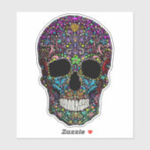 Decorierter Schädel Aufkleber (Blatt)