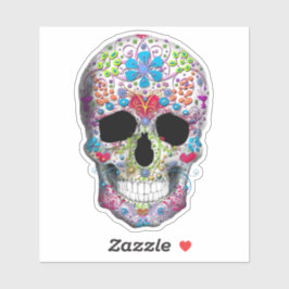 Decorierter Schädel Aufkleber