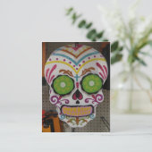 Decorierter Schädel Postkarte (Stehend Vorderseite)