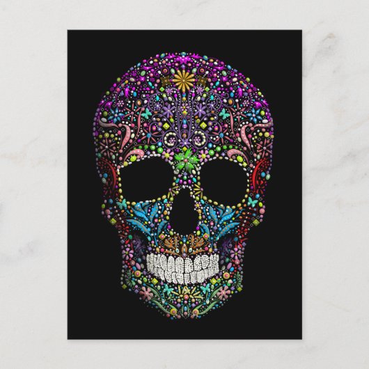 Decorierter Schädel Postkarte (Vorderseite)