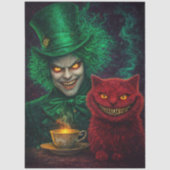 Decouapge Mystical Green Tea Host Fiery Cat  Seidenpapier (Vorderseite)