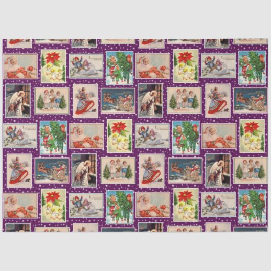 Decoupag Vintage Christmas Postcard Seidenpapier (Vorderseite)