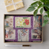 Decoupag Vintage Weihnachtskarte Seidenpapier (Geschenk)